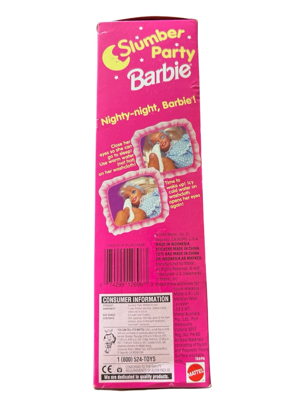 1994 Barbie Slumber Party Playset with take-along tote with handles - Picture 4 of 5
